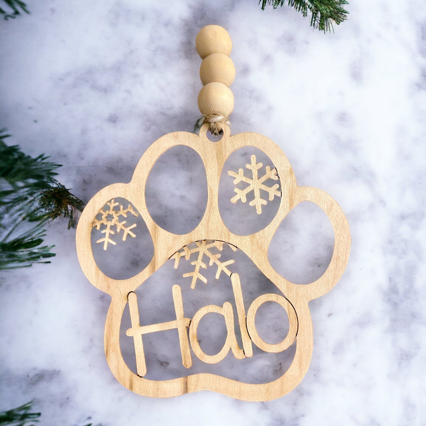 Christmas Dog Paw Ornament