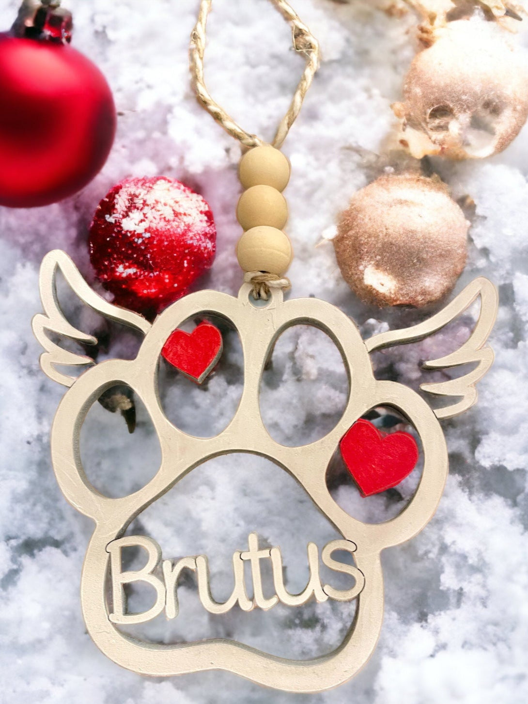 Christmas Dog Paw Ornament