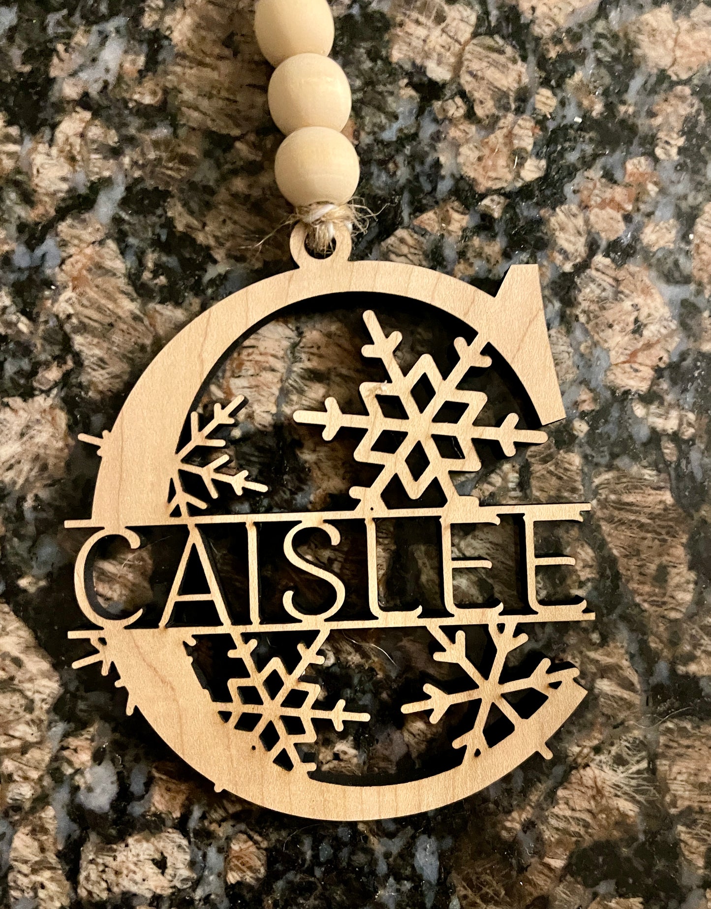Christmas Initial and Name Snowflake Ornament