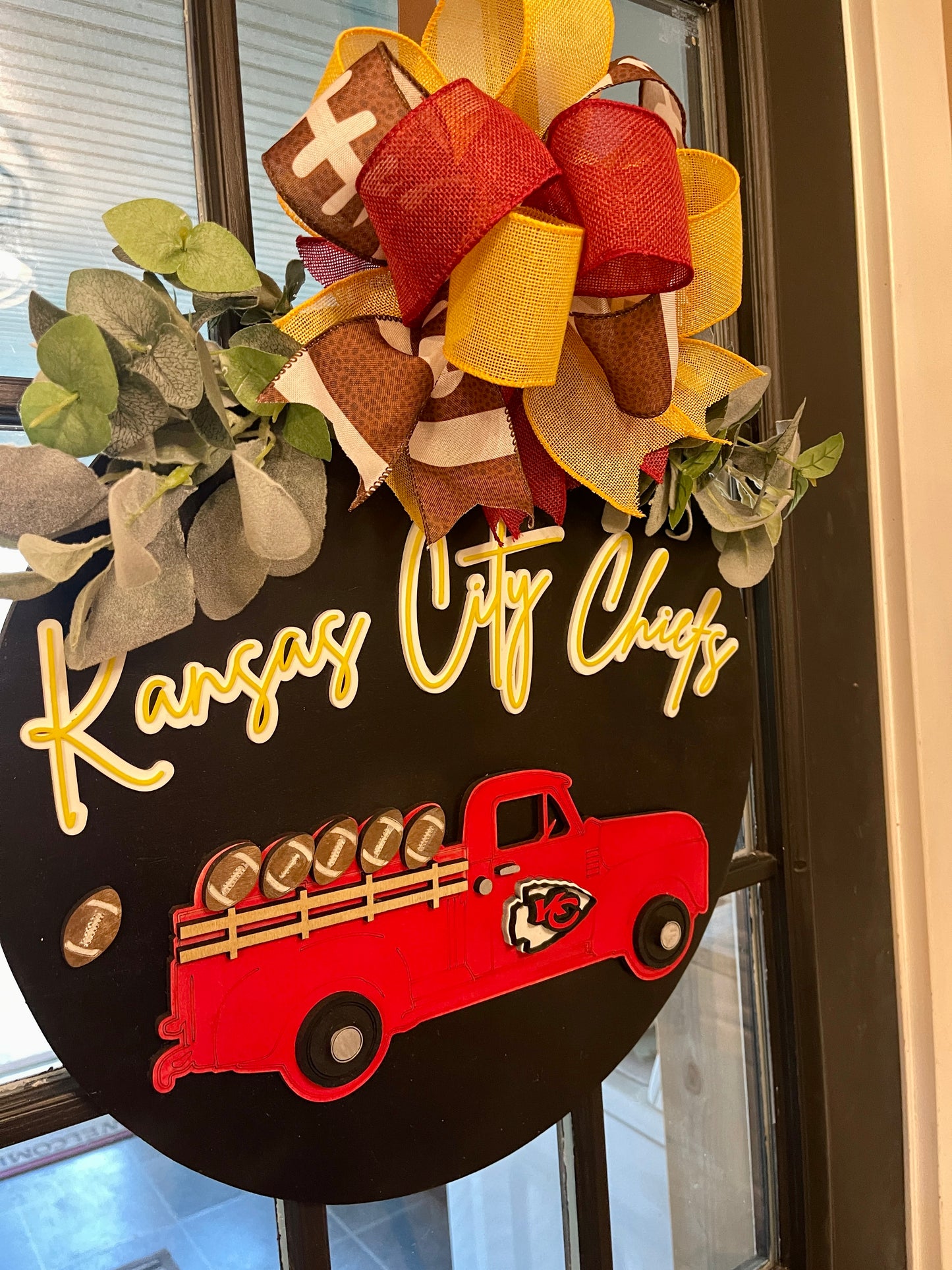 Kansas City Chiefs Vintage Truck Sign or Door Hanger