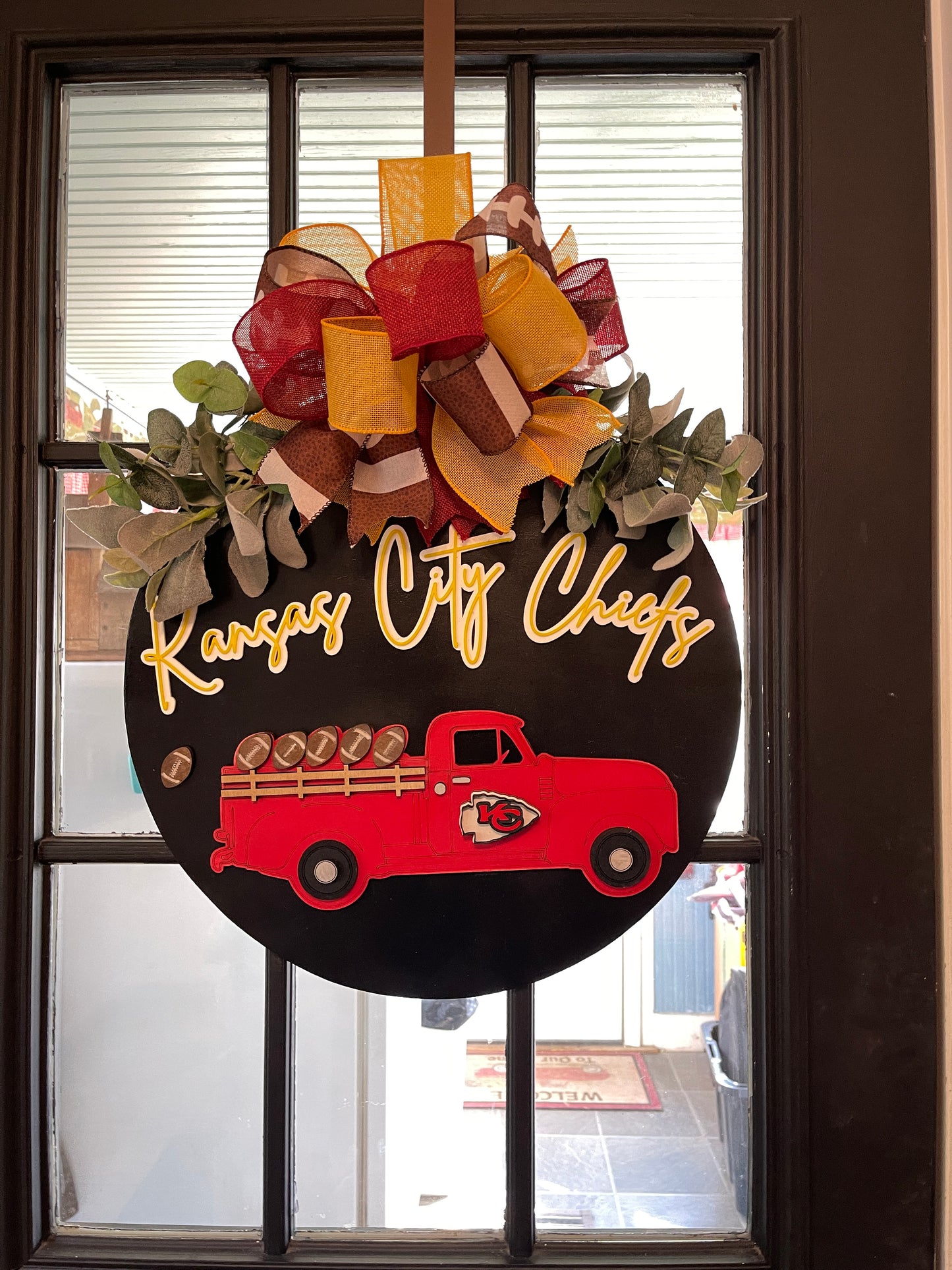 Kansas City Chiefs Vintage Truck Sign or Door Hanger
