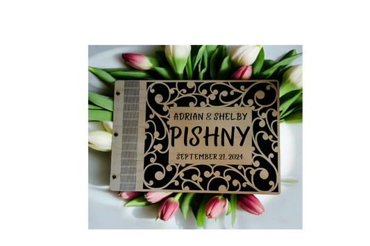 photo album wood engraved