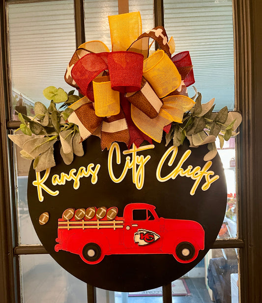 Kansas City Chiefs Vintage Truck Sign or Door Hanger