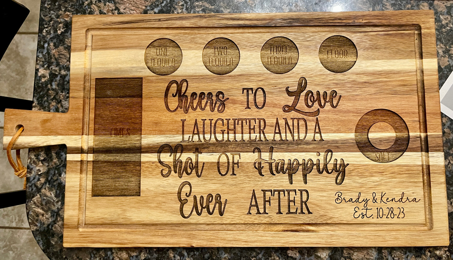 Cheers to Love Tequila Board