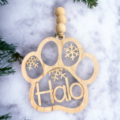Christmas Dog Paw Ornament