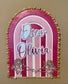 Pink Boho Arch Door or Room Sign