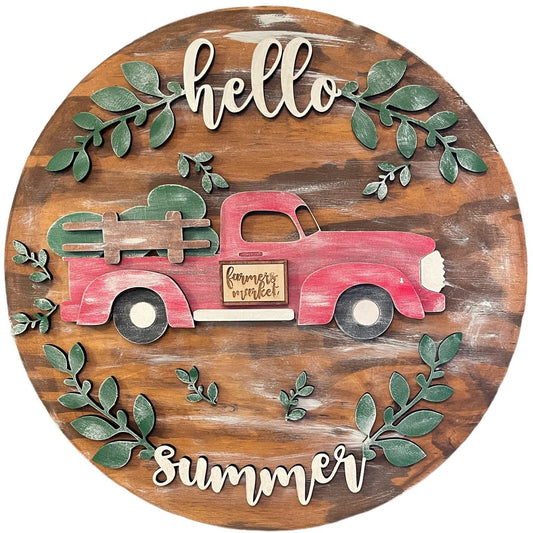 Hello Summer Vintage Truck Sign