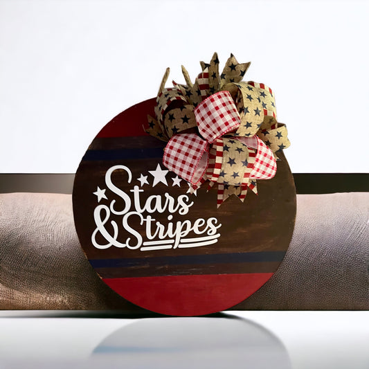 Stars And Stripes Wood Sign