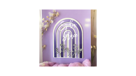 Personalized Lavender Boho Arch Sign